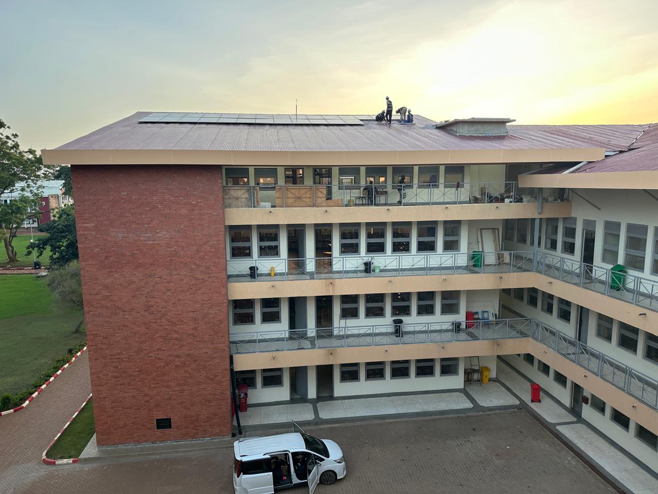 Commercial solar installation on a multi-storey building